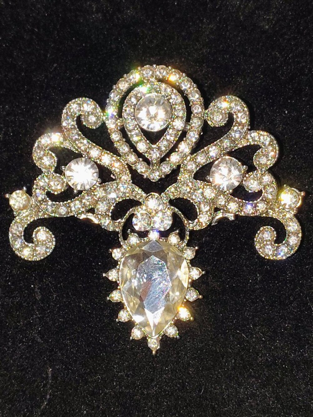 Art Deco Rhinestone Tiara Clip (No Pin)